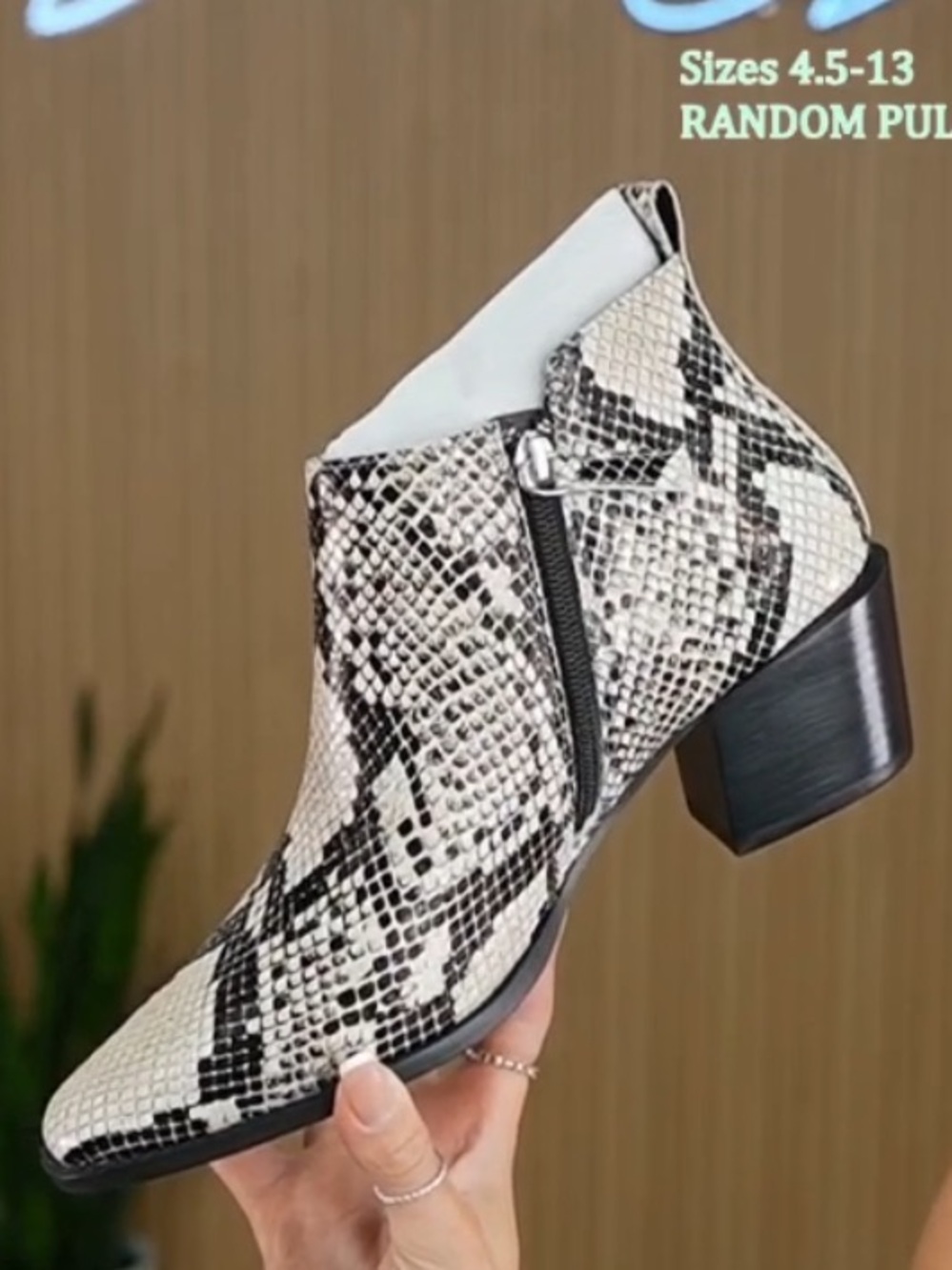 Linea Paolo Snake-PrintAnkle Bootie in Black and White